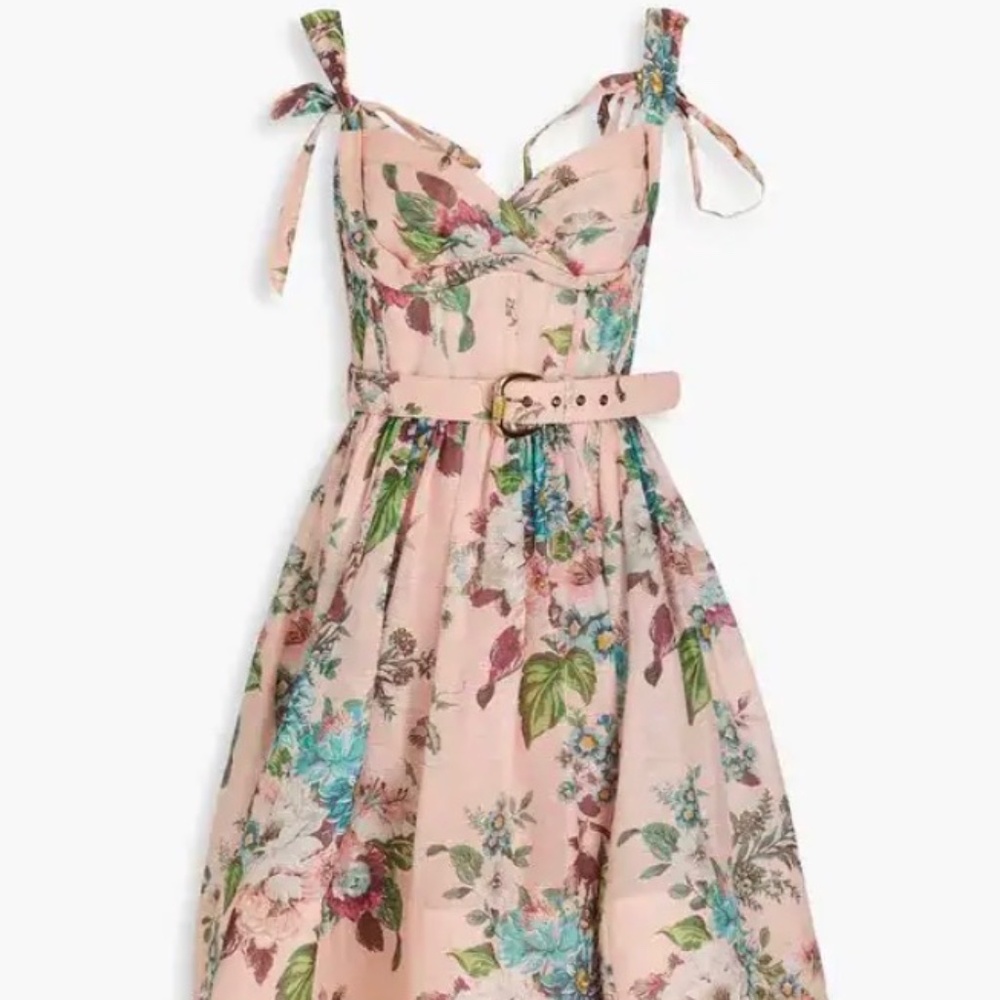 Zimmermann - floral-print linen and silk blend gauze midi dress
